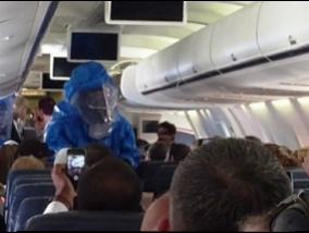  This is what happens when an airplane makes a joke about Ebola (Video)