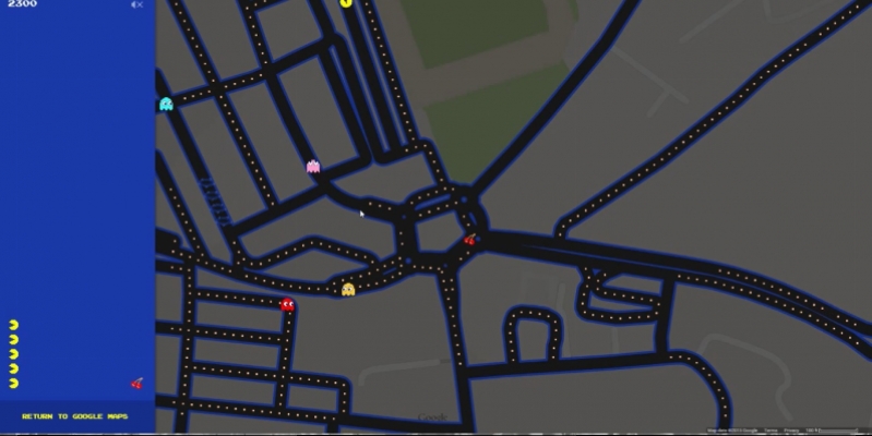 You would not believe! 1 of April Day Google invites to play Pac-Man - the streets of your city! (Video)
