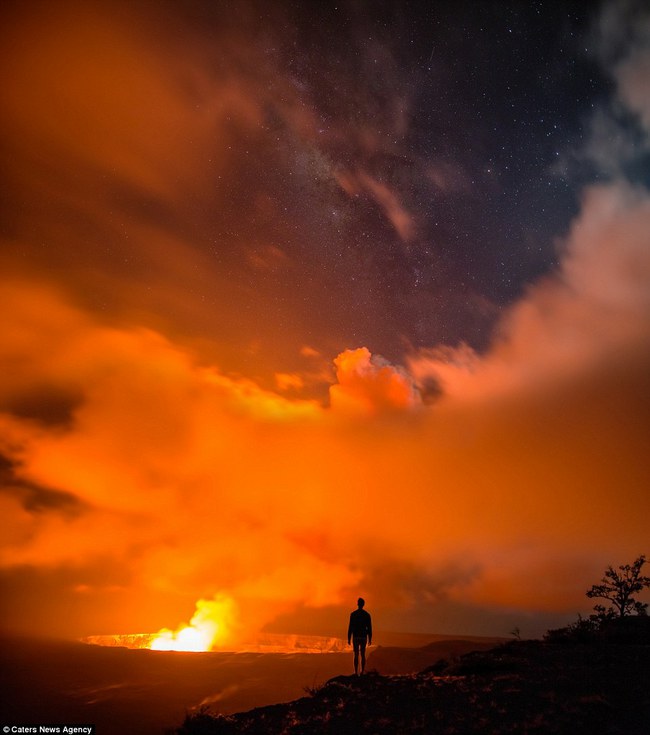 Kilauea volcano crater in Hawaii
